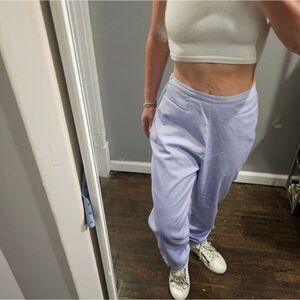 Vintage Pastel Purple 100% Cotton Baggy Pleated pants Trousers Eagle's Eye